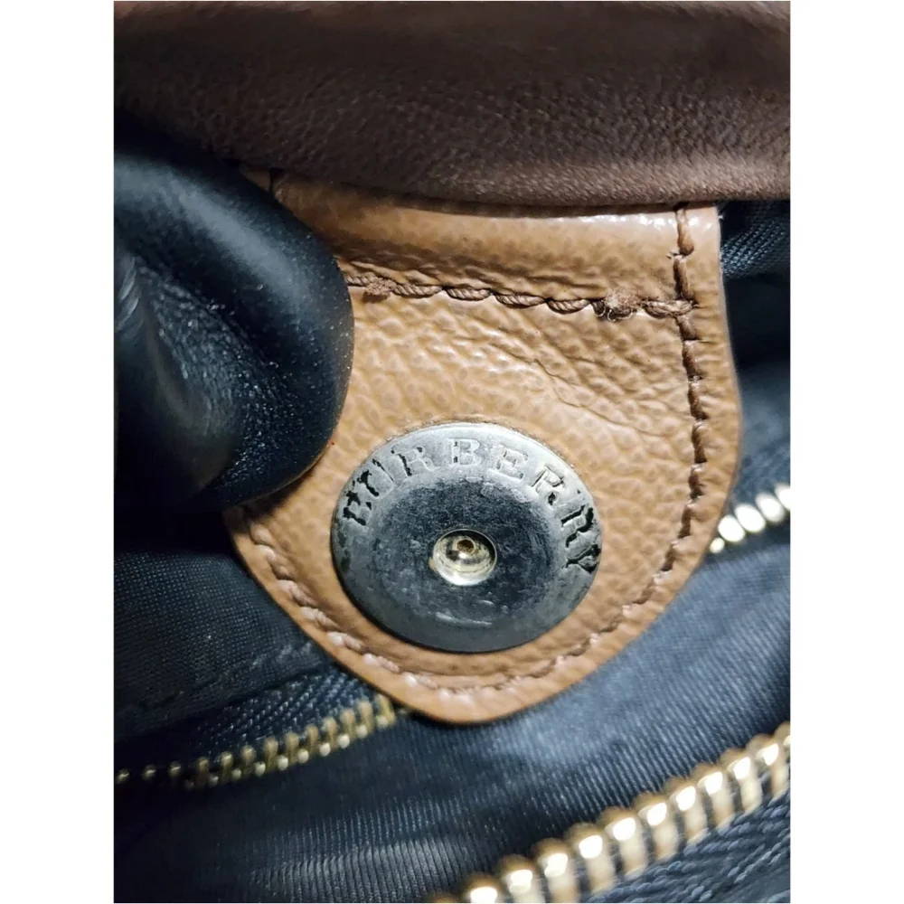 Burberry Leather Drawstring Crossbody Bag Brown